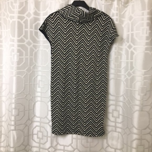 PURPLE JAM Black White Chevron Dress Tunic S/M NWT - Picture 2 of 3